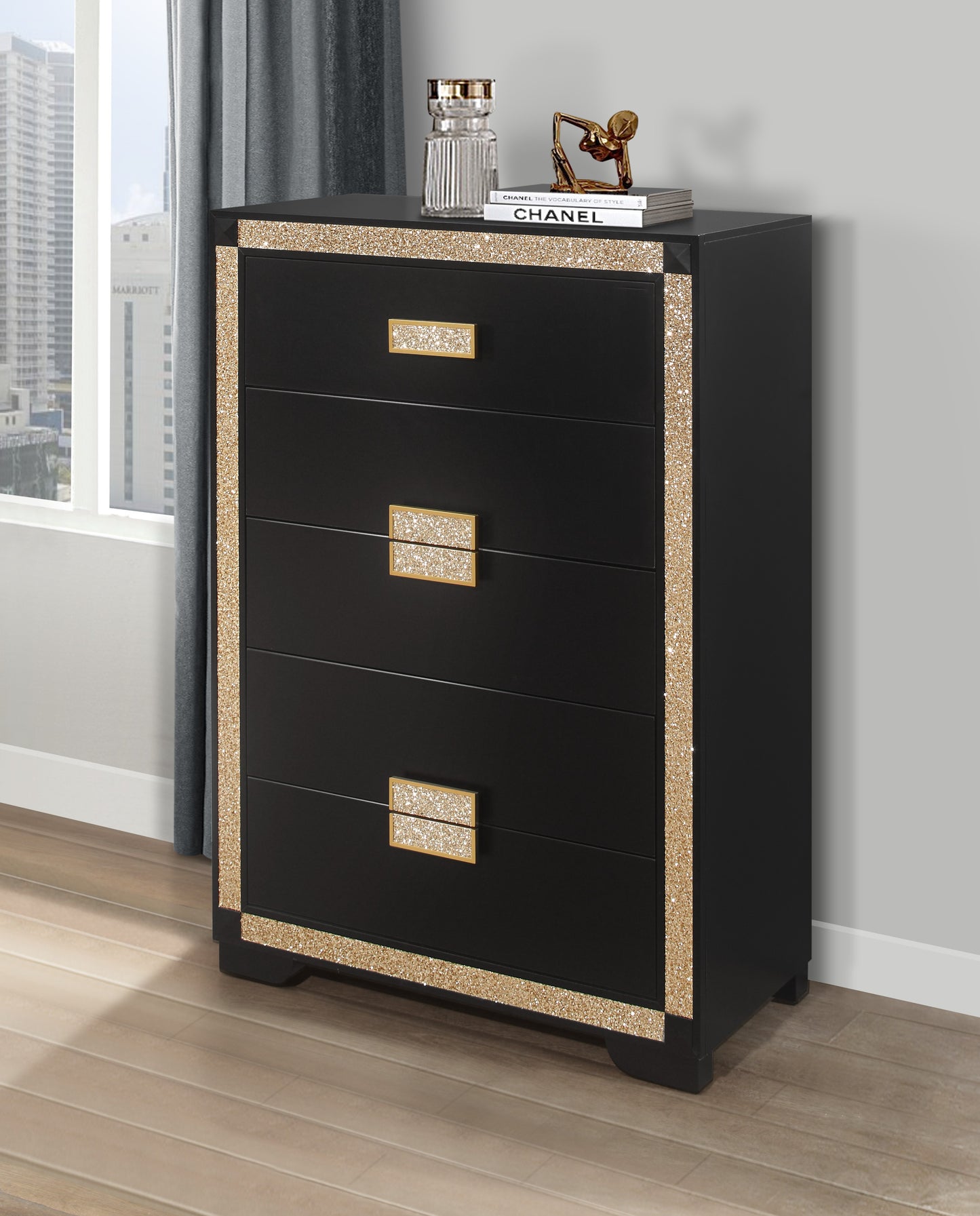 Blake Black & Gold Bedroom Collection