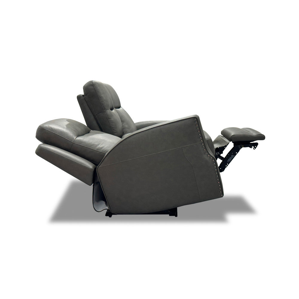 Maxwell Power Reclining Loveseat with Console, Power Headrests and Lumbar - Black