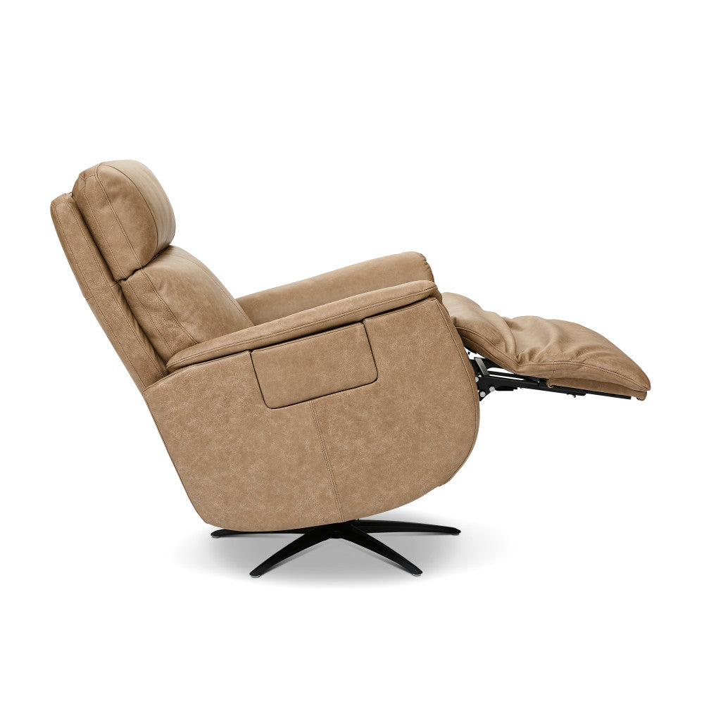 Cove Power Swivel Recliner with Power Headrest, Lumbar, Heat, & Massage - Leather 896-80