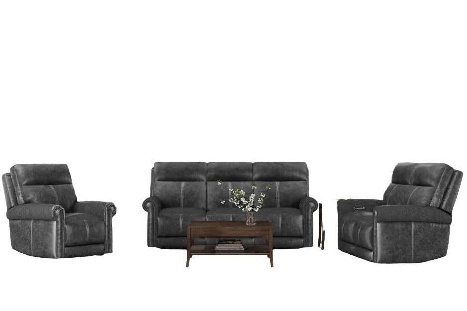 Alexander Power Reclining Sofa with Console, Power Headrest & Lumbar - Leather 706-03