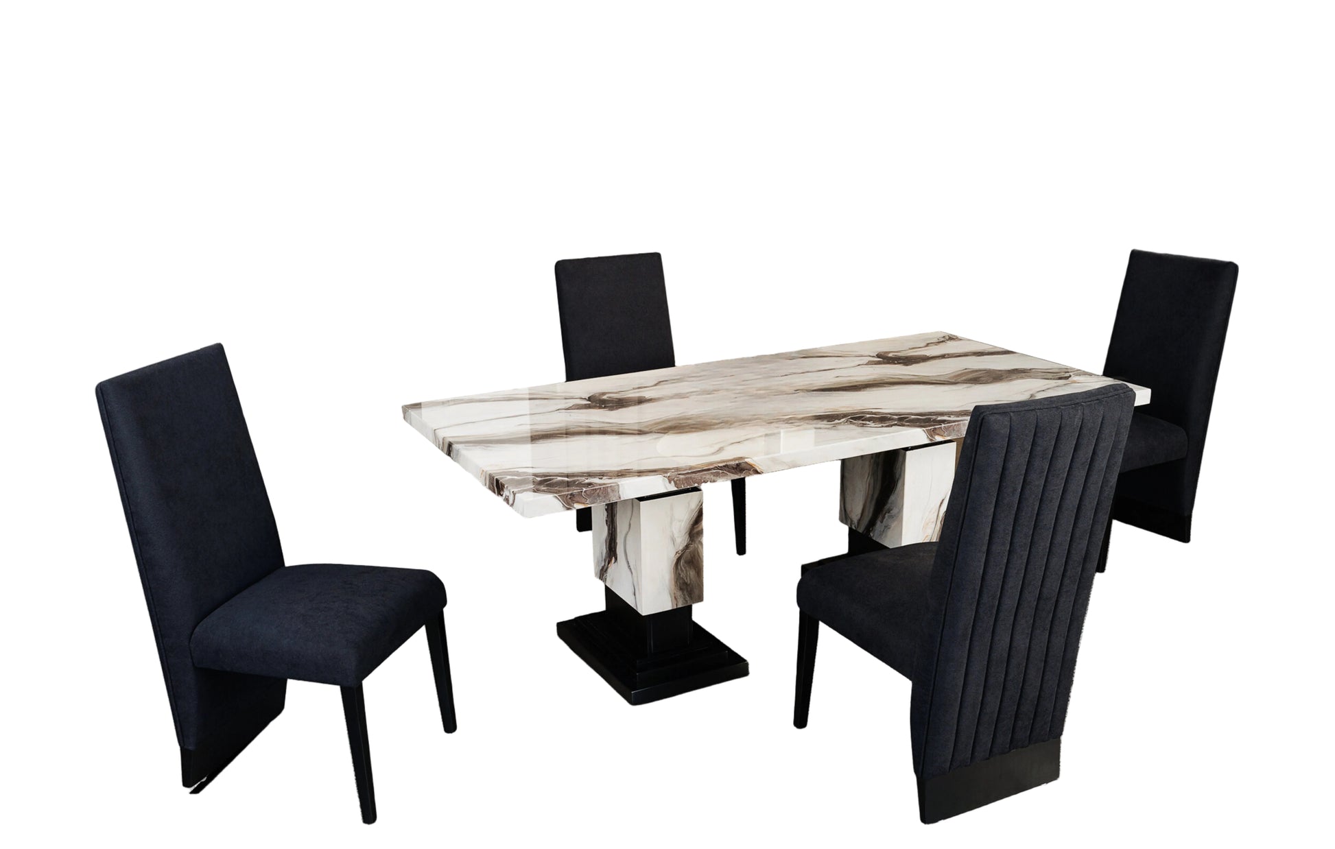 Panda Marble Dining Set with Buffet