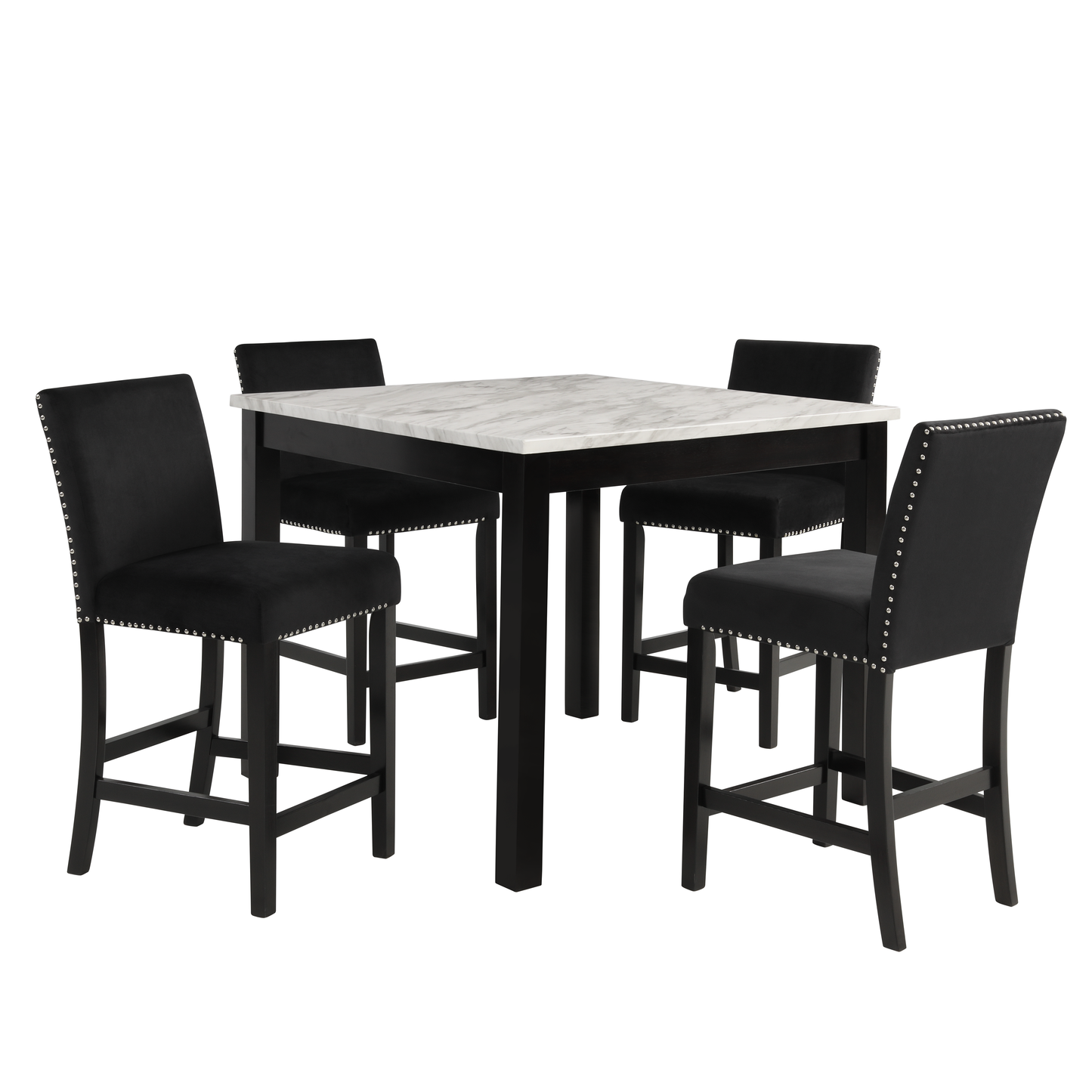 Black Velvet Lennon Counter Height Dining Collection