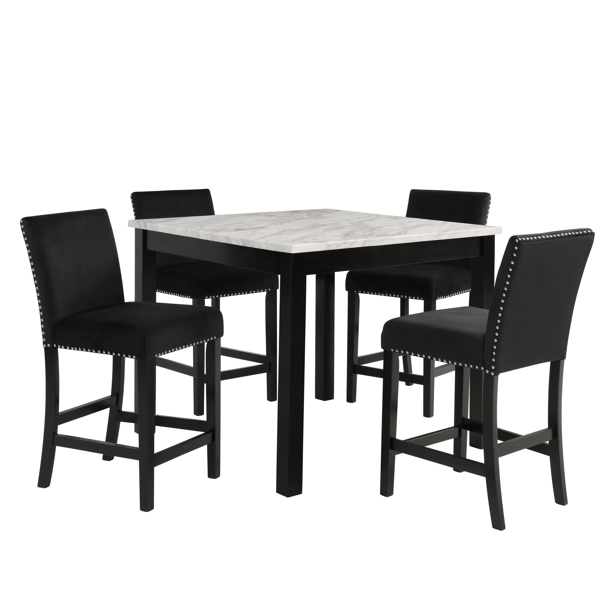 Black Velvet Lennon Counter Height Dining Collection