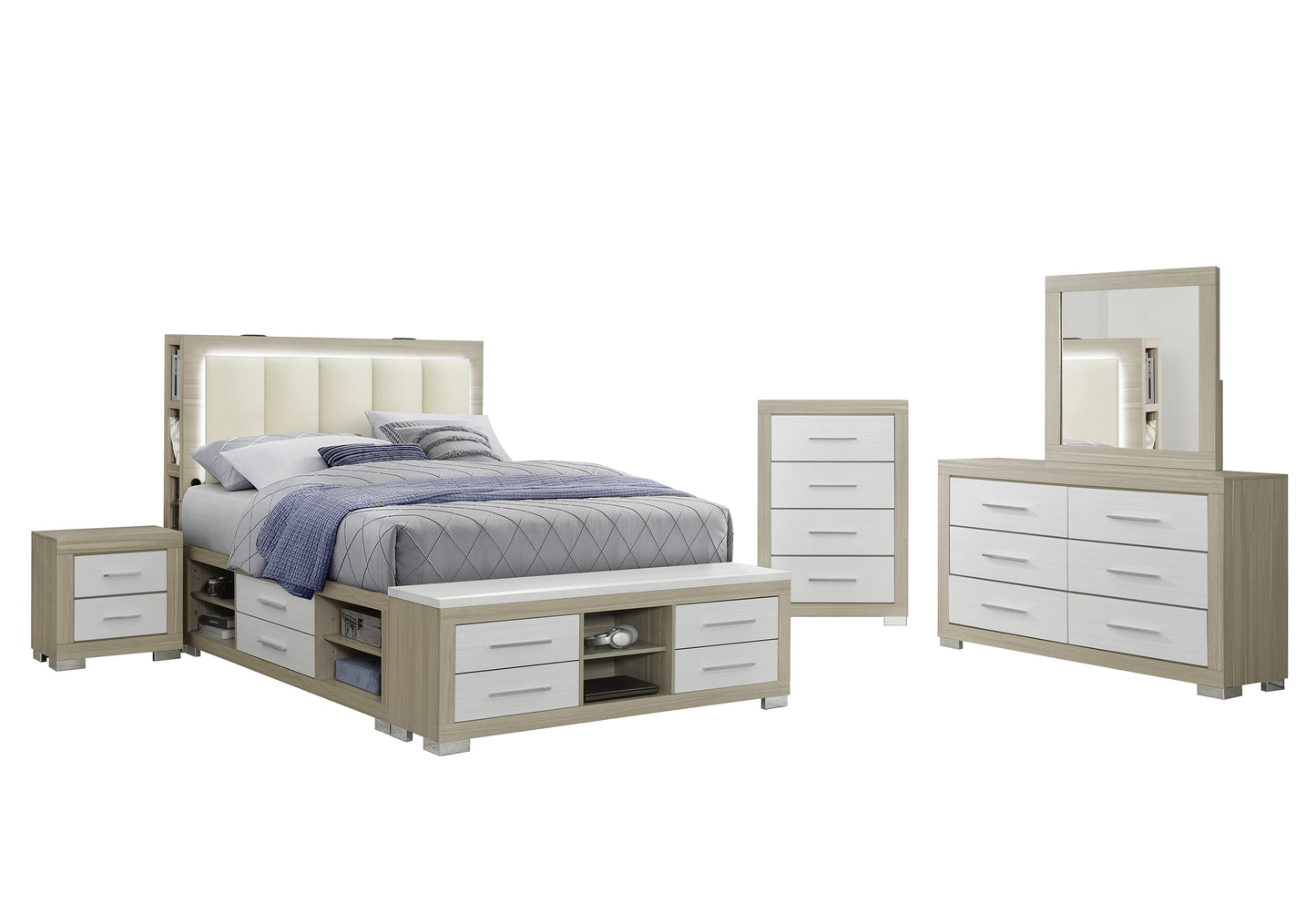Madison Natural & White Bedroom Collection