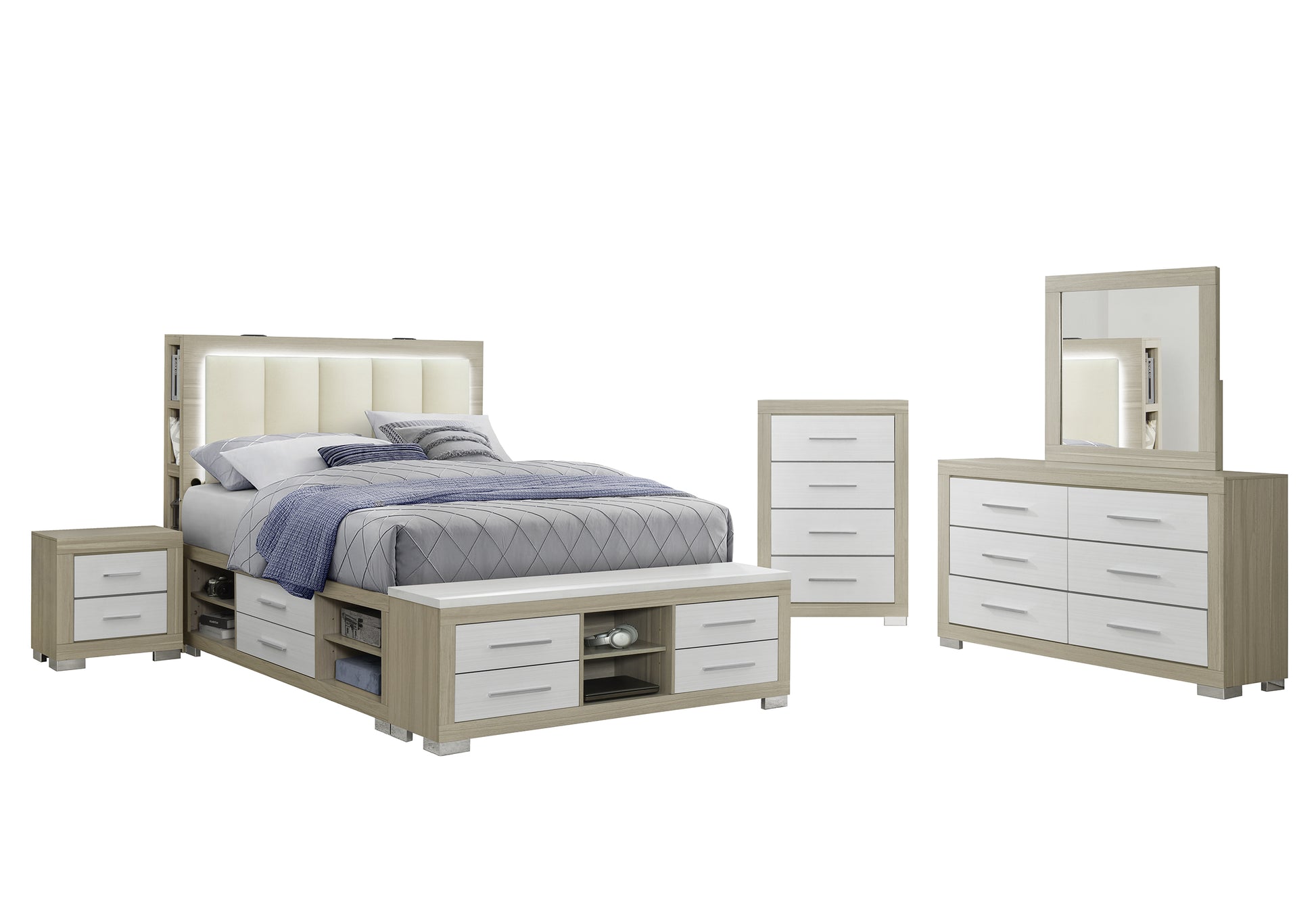 Madison Natural & White Bedroom Collection
