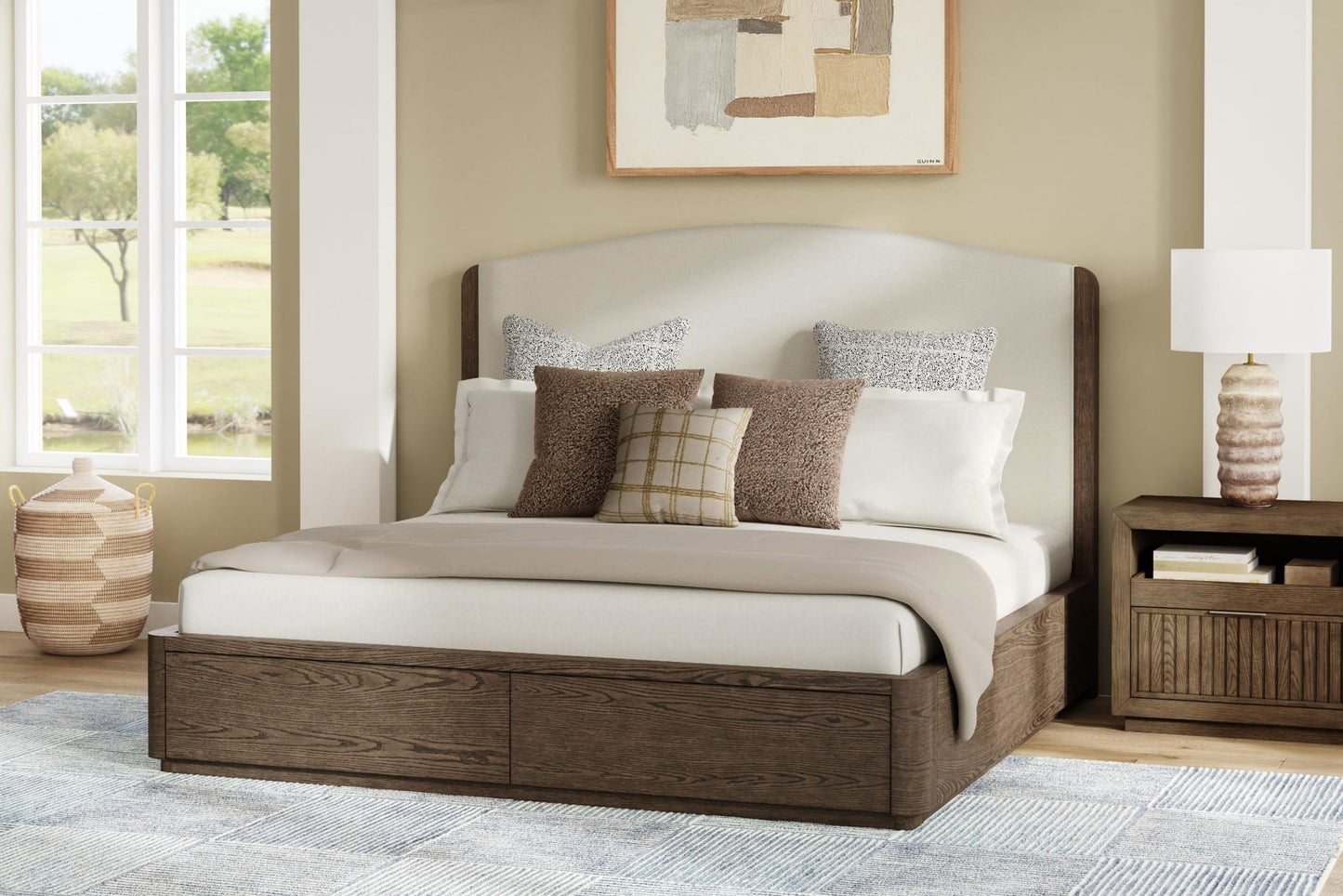 Athens King Upholstered Storage Bed - Standard