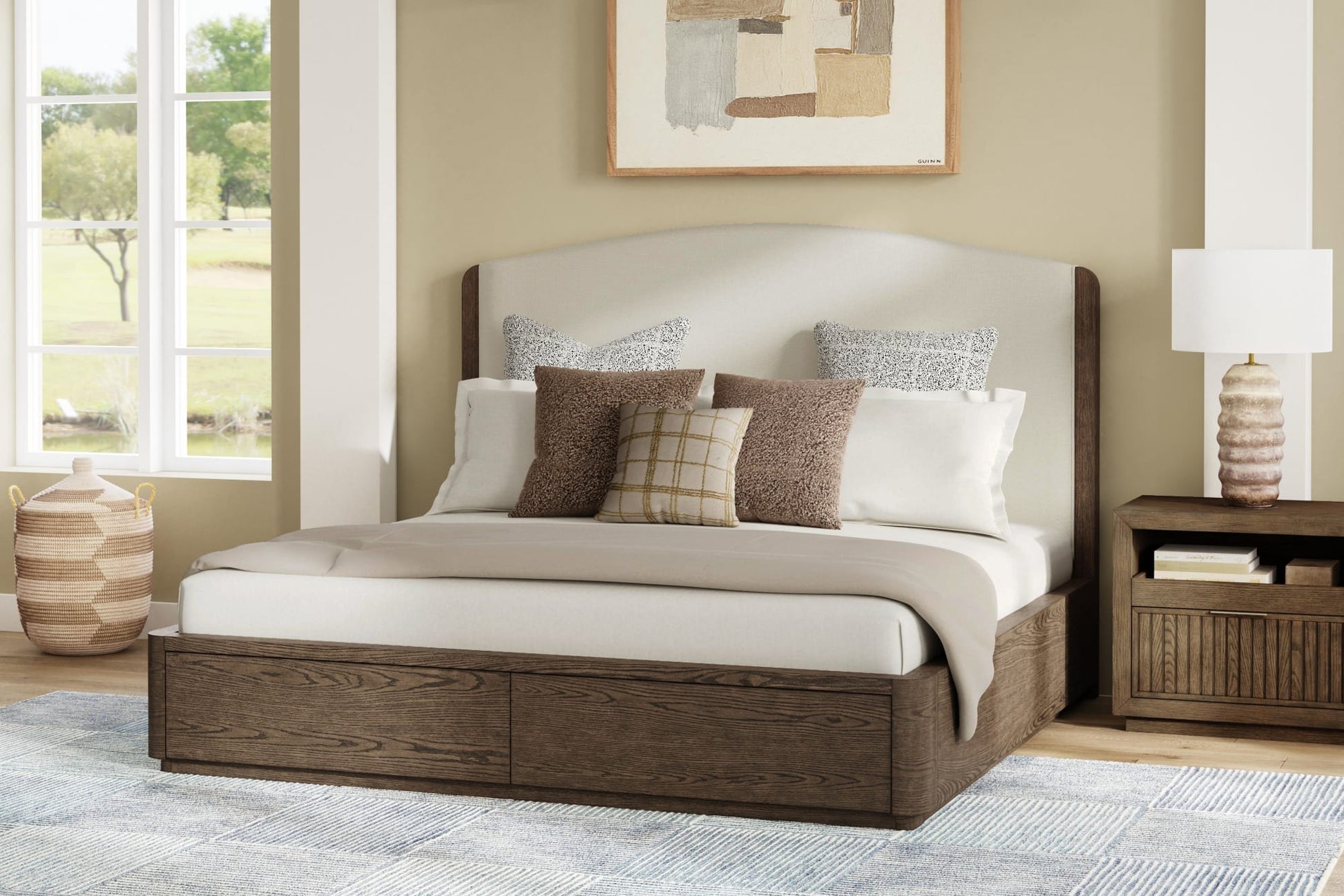 Athens King Upholstered Storage Bed - Standard