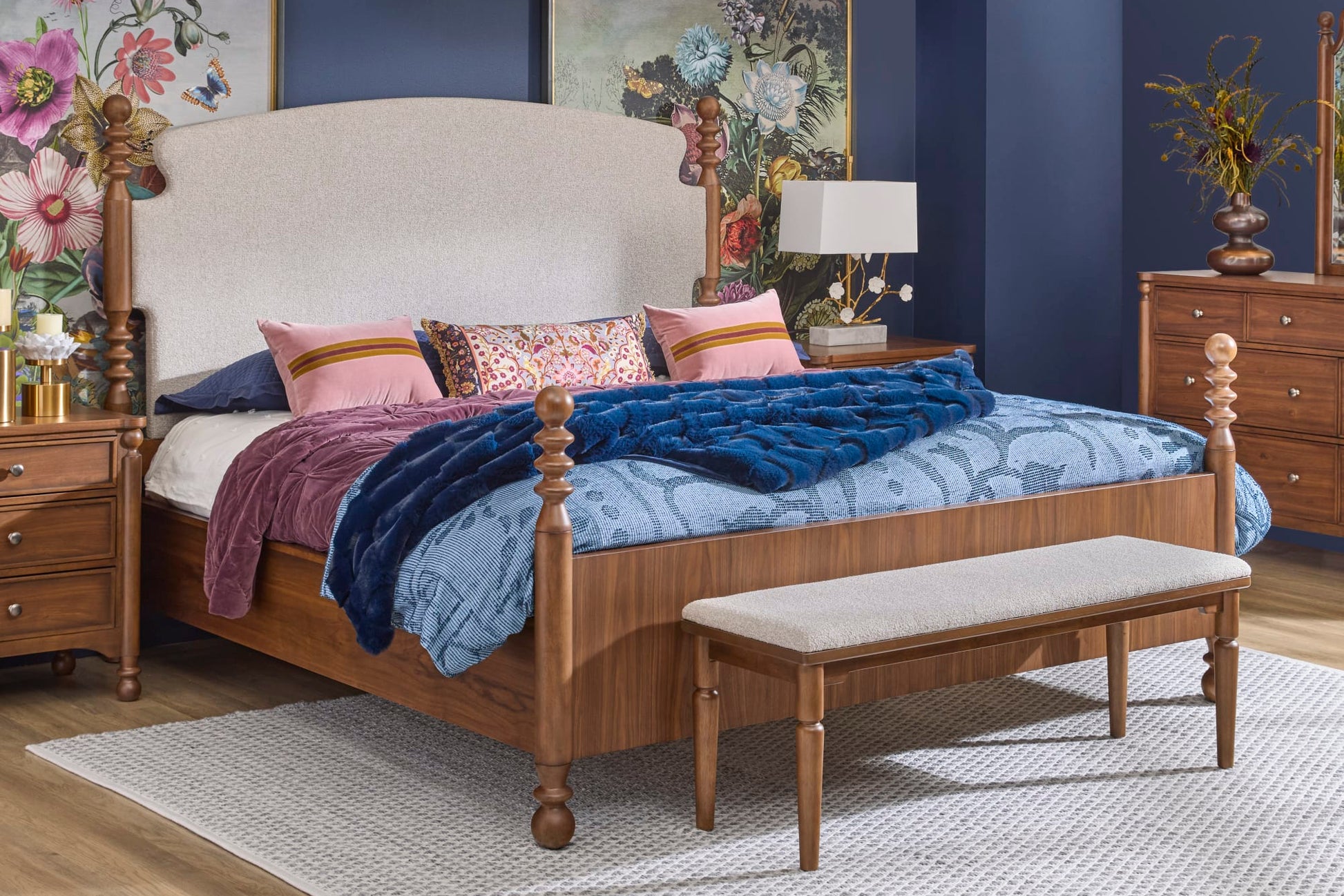 Azalea Queen Upholstered Bed - Standard