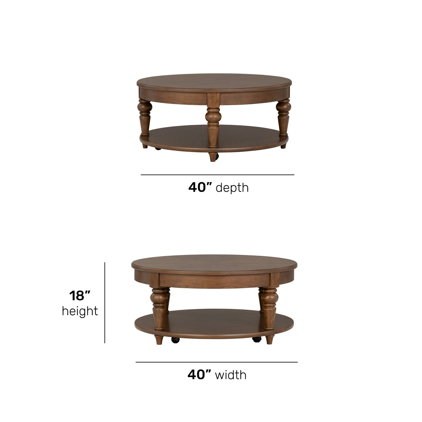 Bellevue Round Coffee Table with Casters - W1042-0341