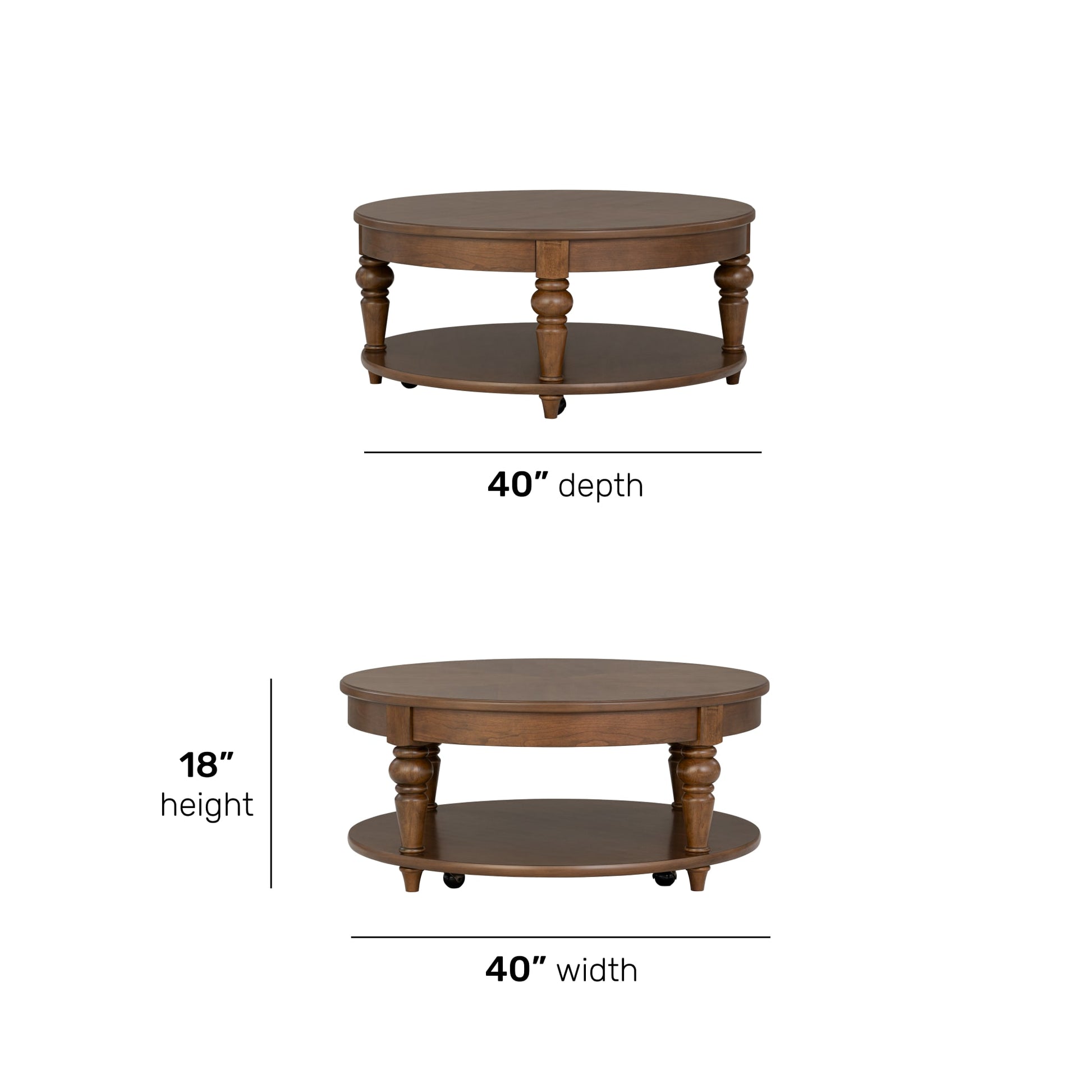 Bellevue Round Coffee Table with Casters - W1042-0341