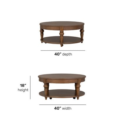 Bellevue Round Coffee Table with Casters - W1042-0341
