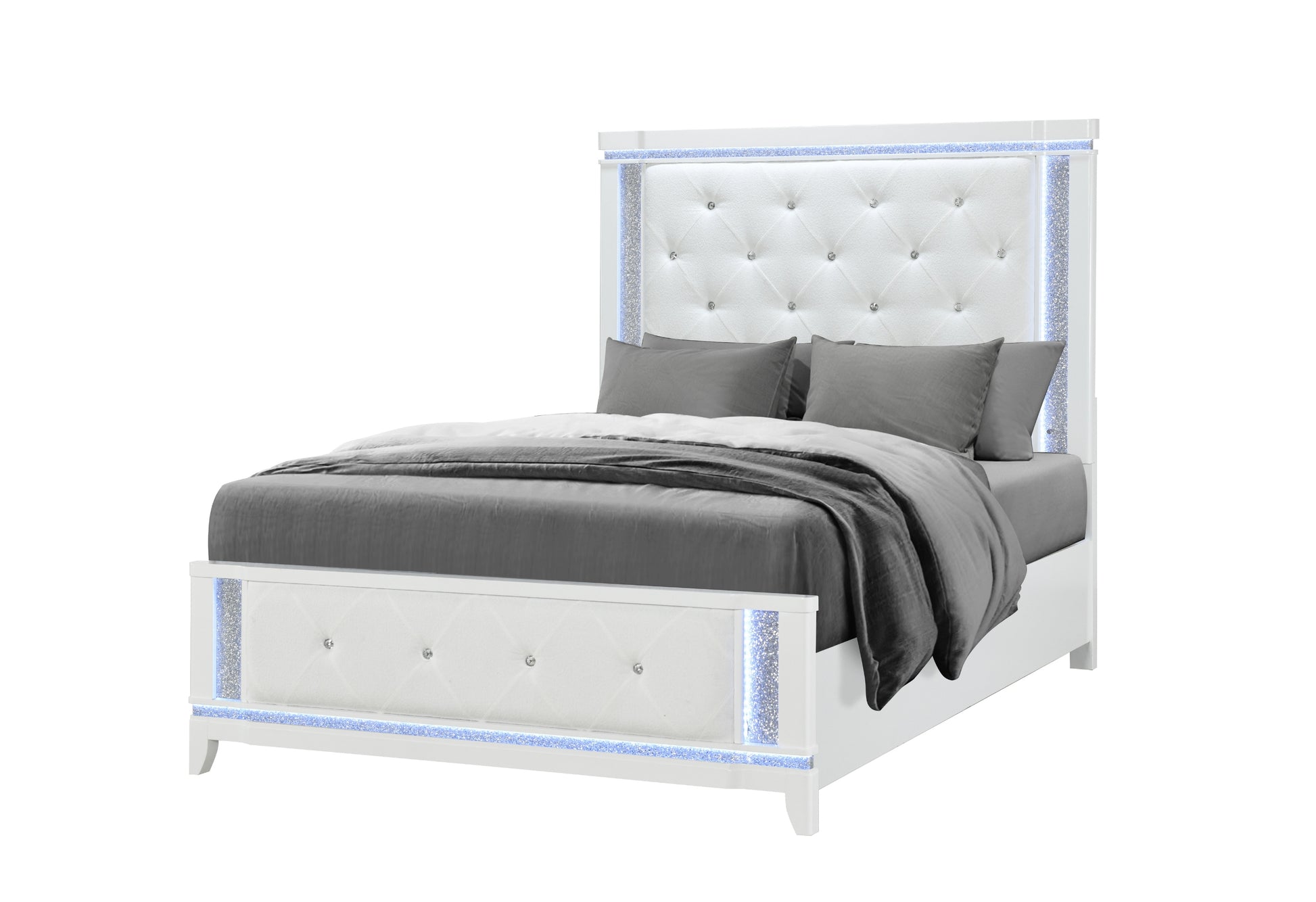 Alina White LED Bedroom Collection