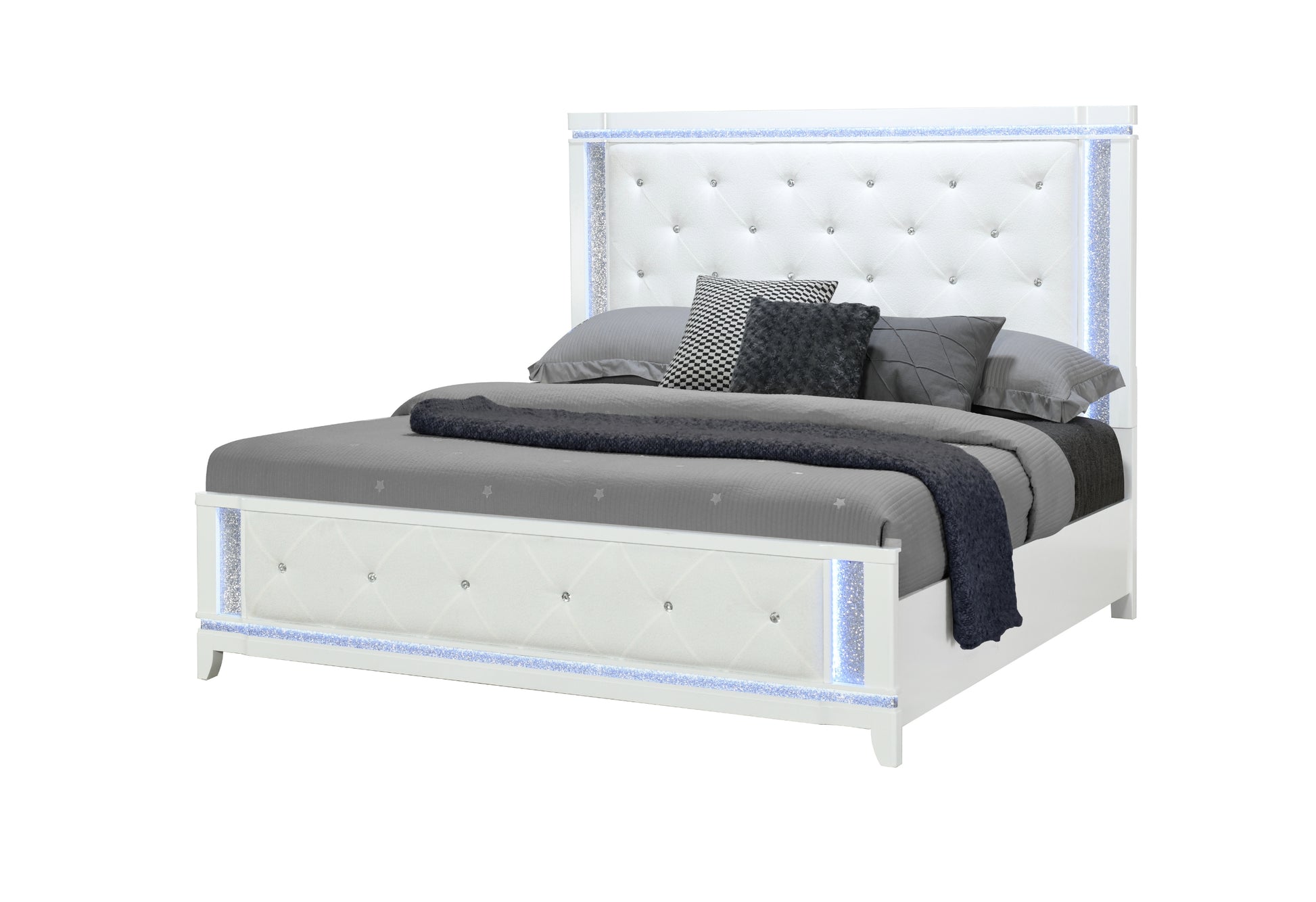 Alina White LED Bedroom Collection