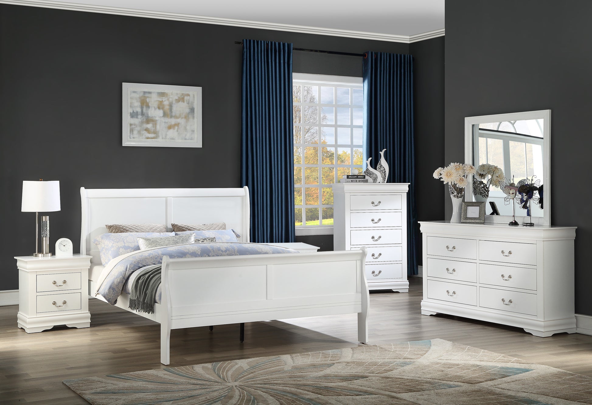 Louis Philip White Bedroom Collection