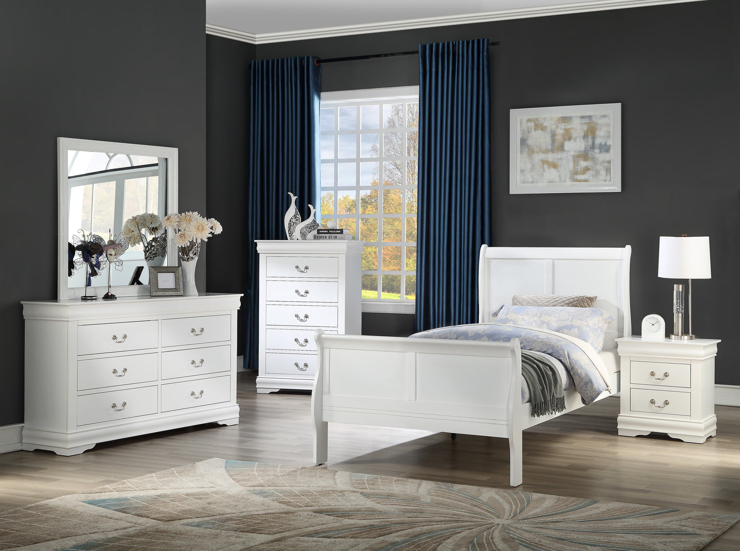 Louis Philip White Bedroom Collection