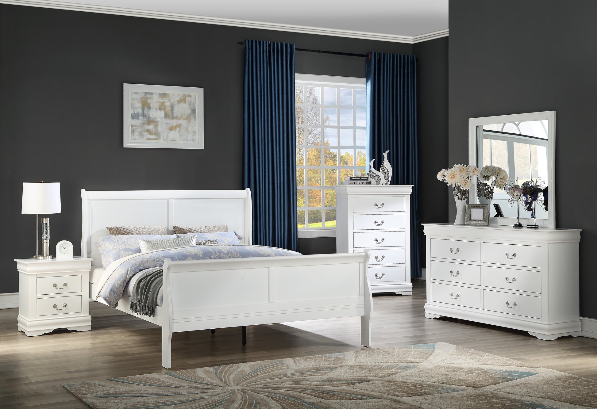 Louis Philip White Bedroom Collection