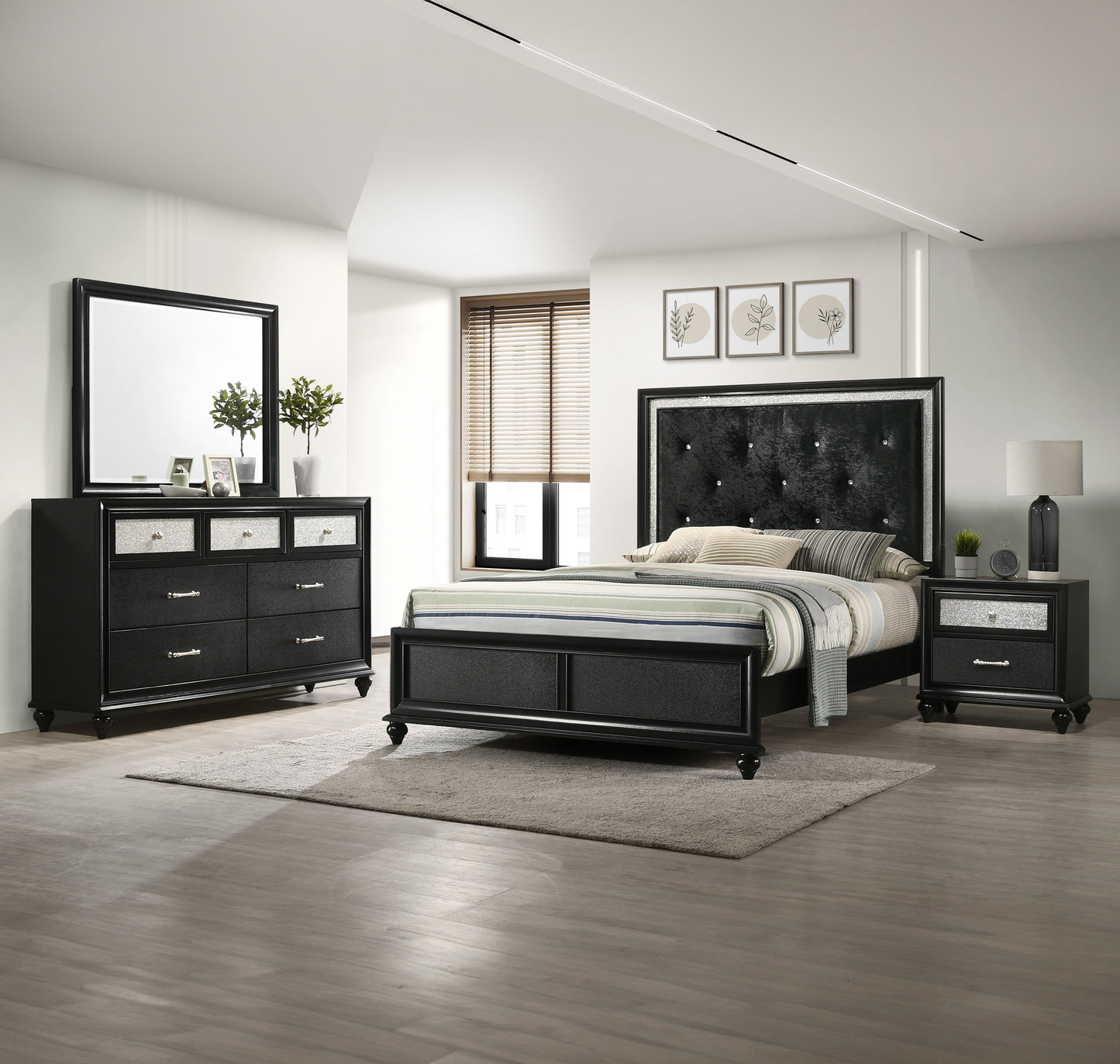 Lila Black Bedroom Collection