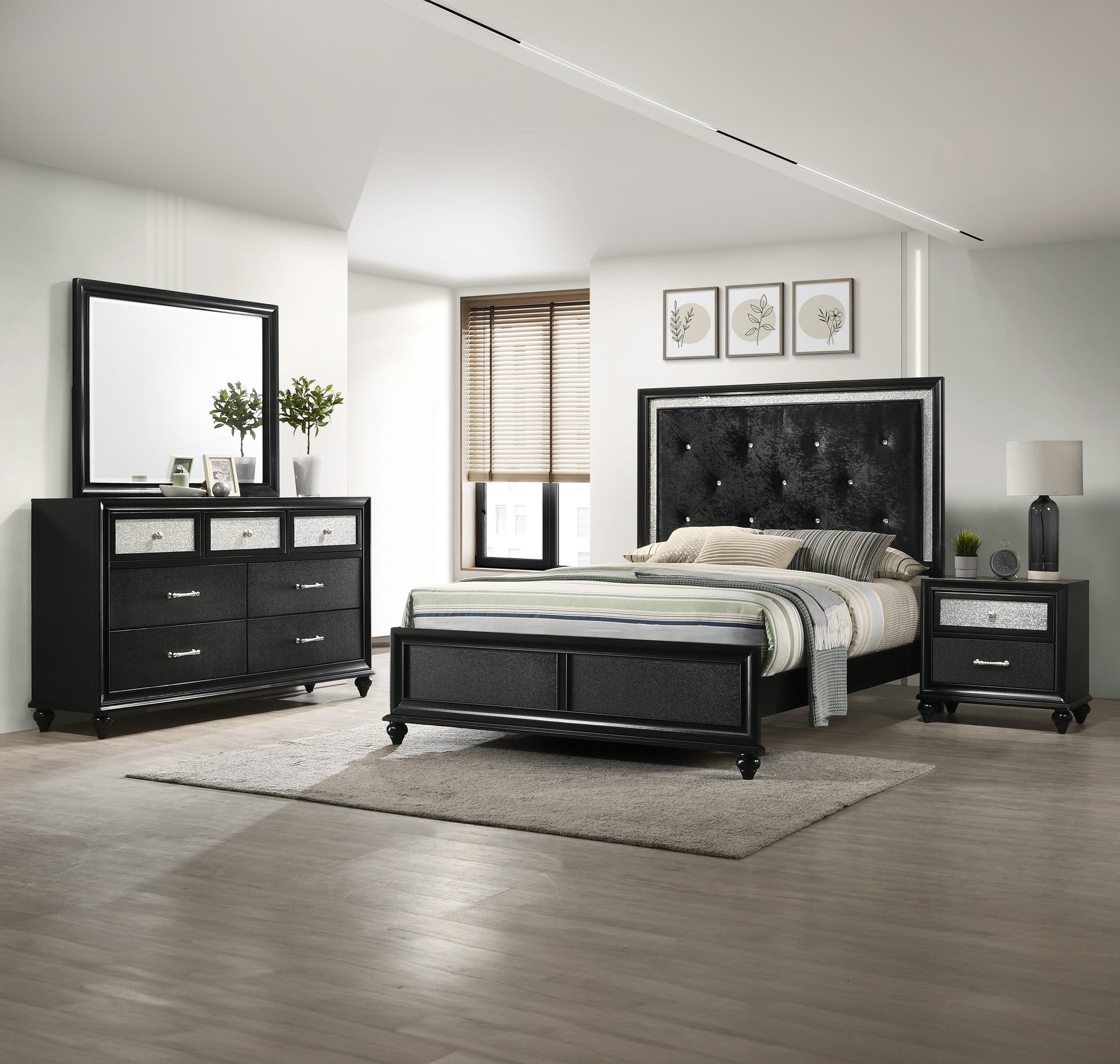 Lila Black Bedroom Collection