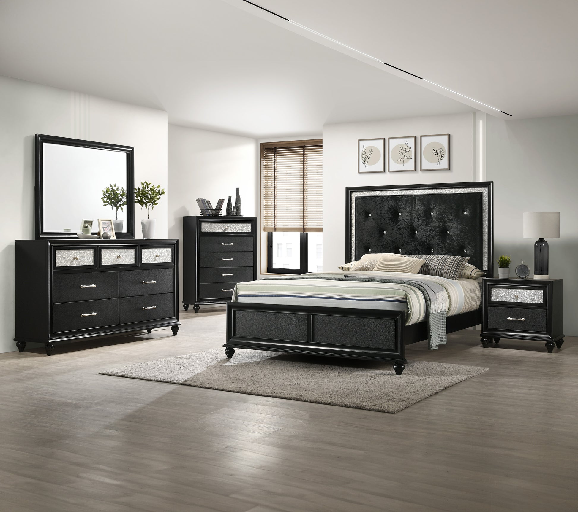 Lila Black Bedroom Collection