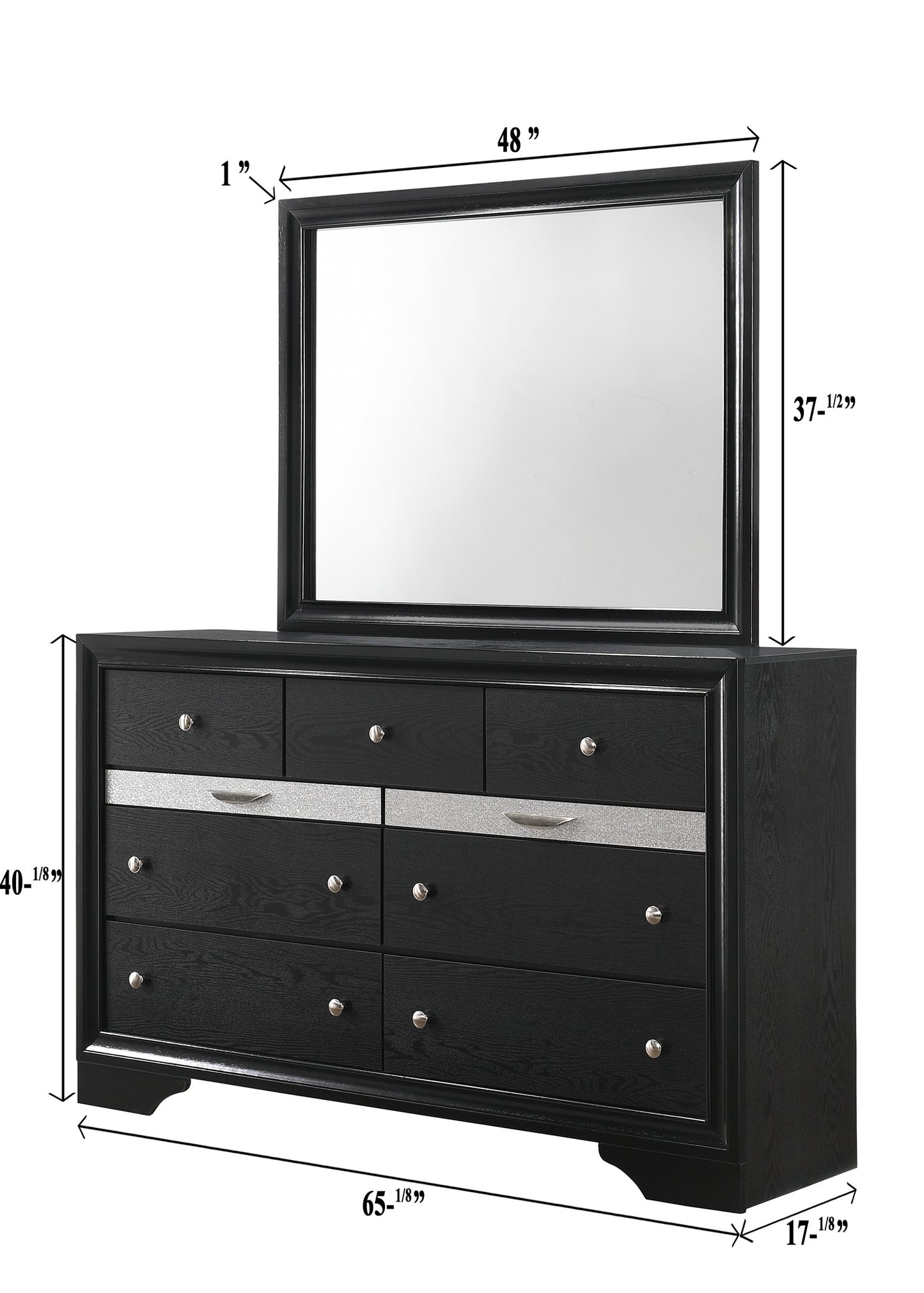 Regata Black Silver Bedroom Collection