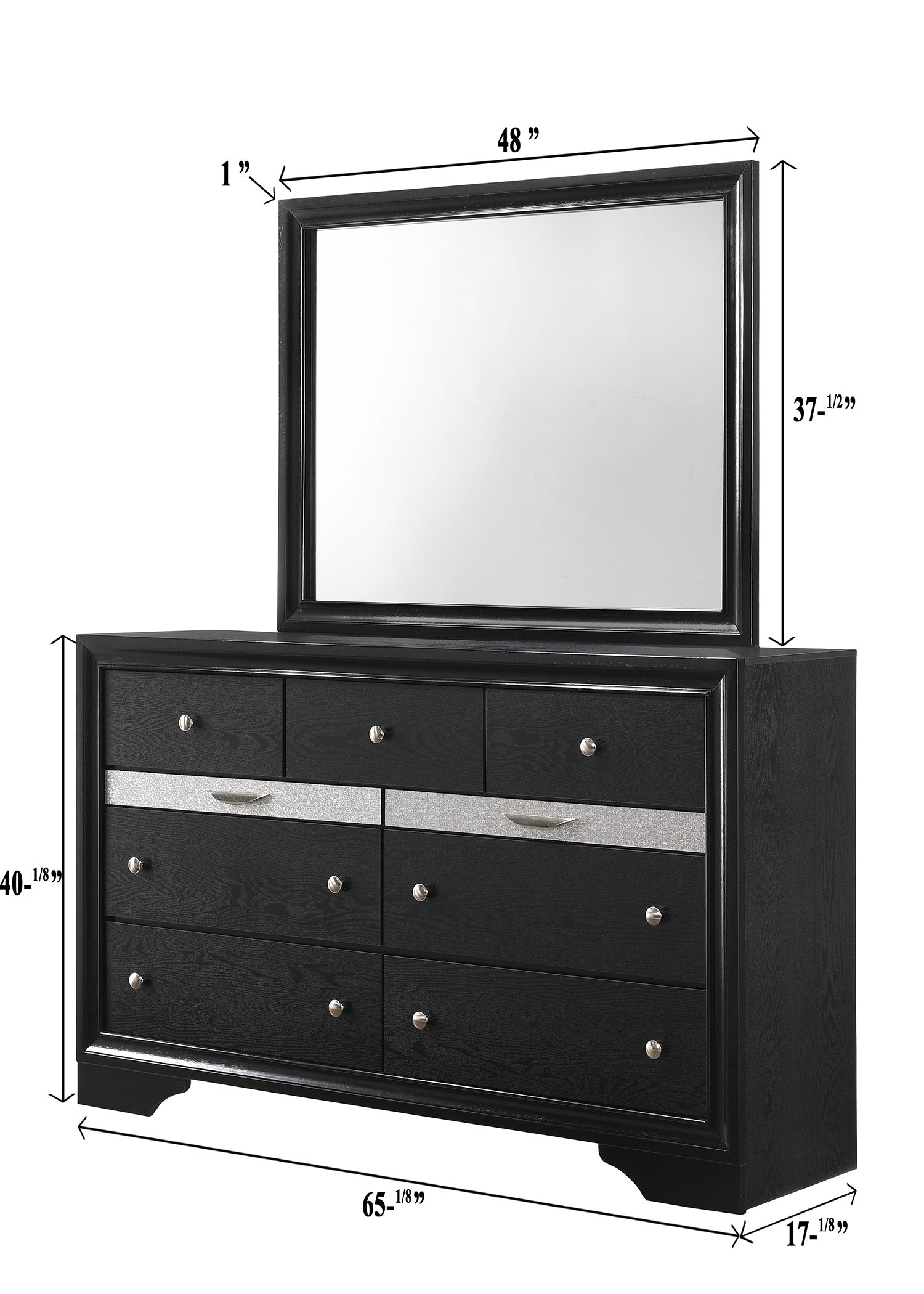 Regata Black Silver Bedroom Collection