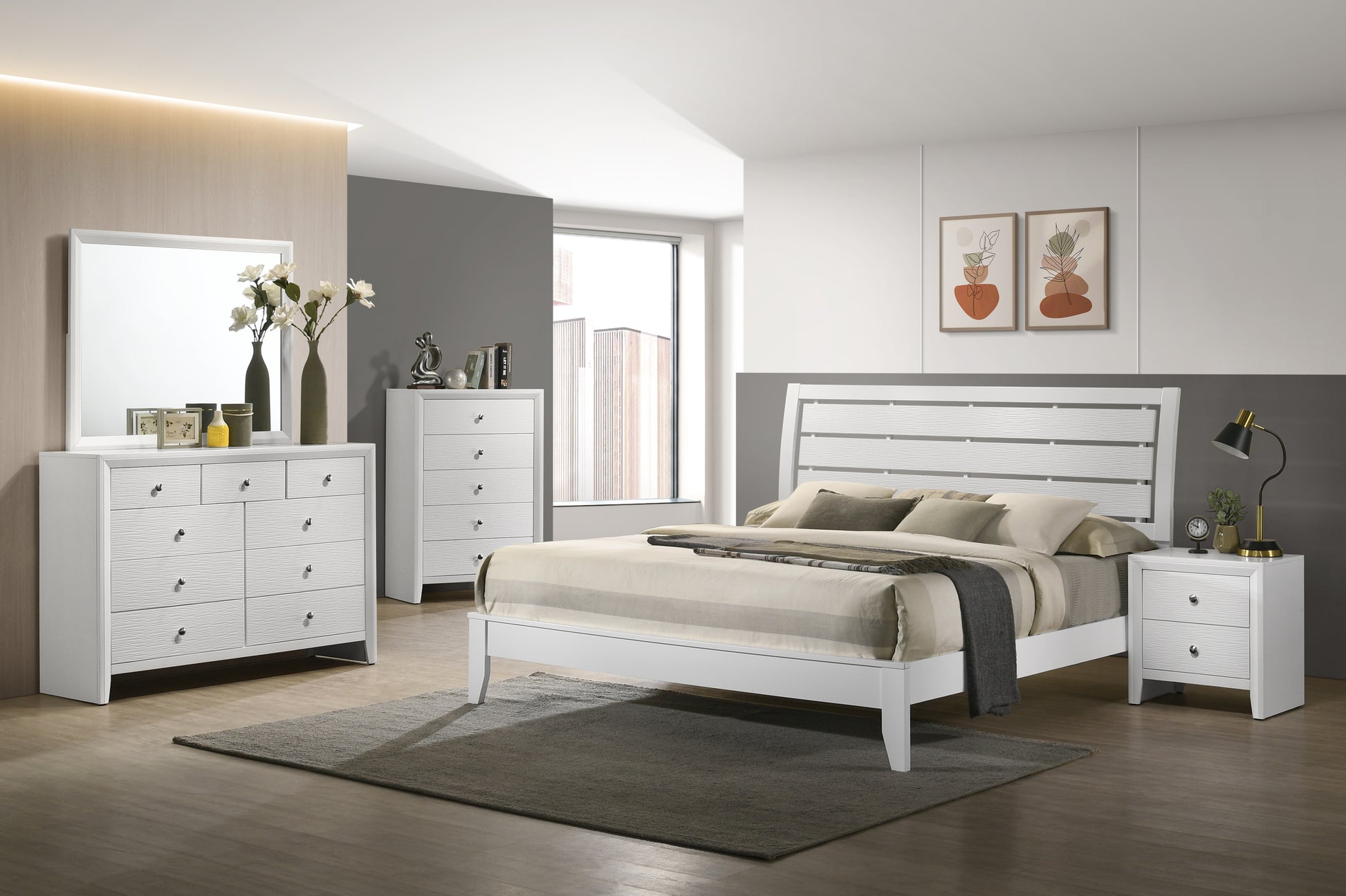 Evan White Bedroom Collection