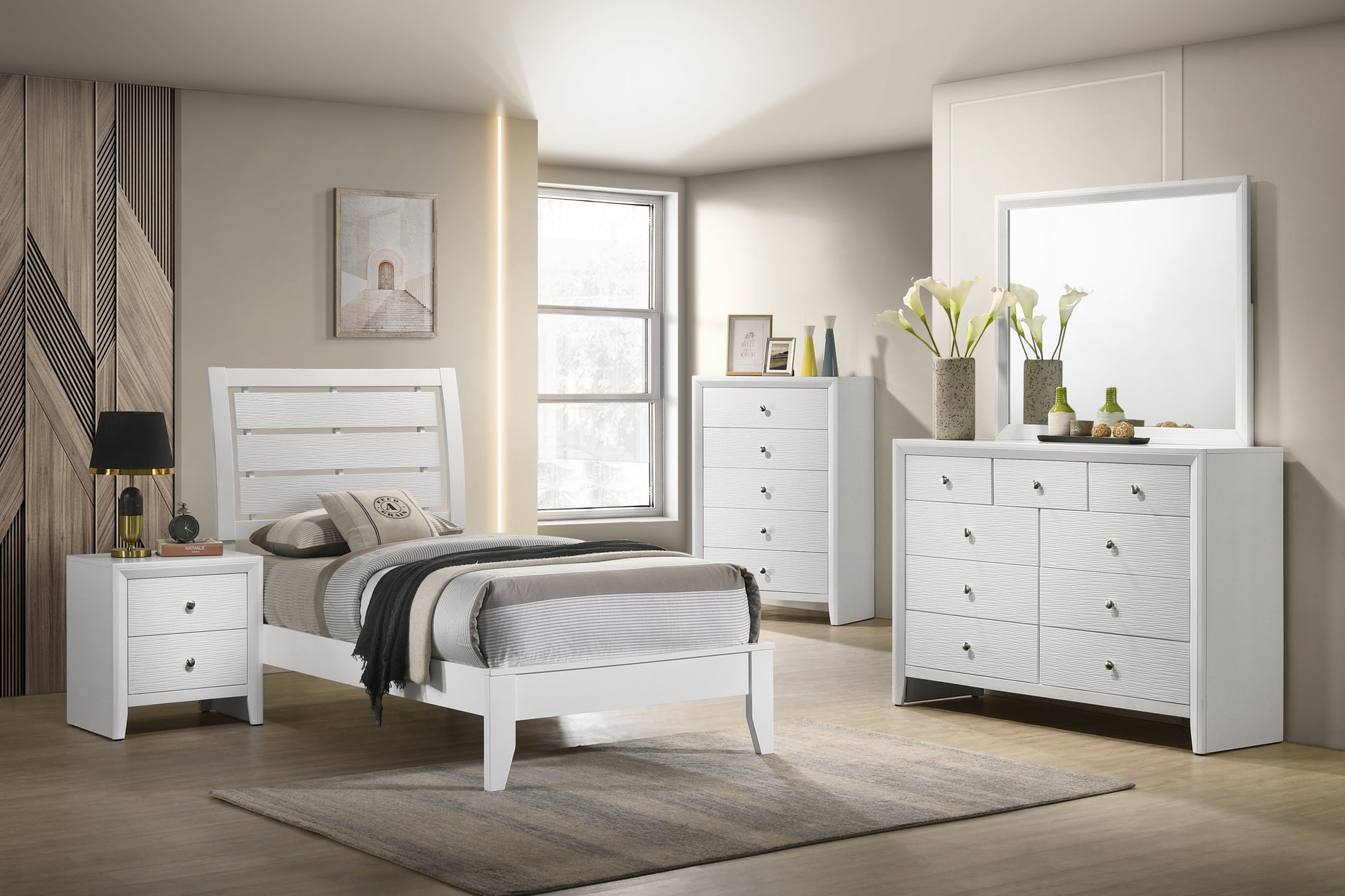 Evan White Bedroom Collection