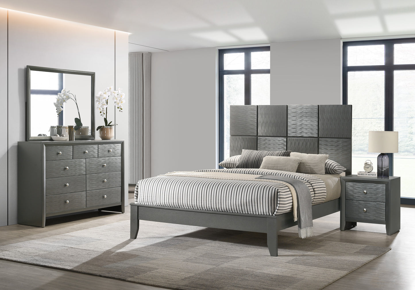 Denker Gun Metal Bedroom Collection
