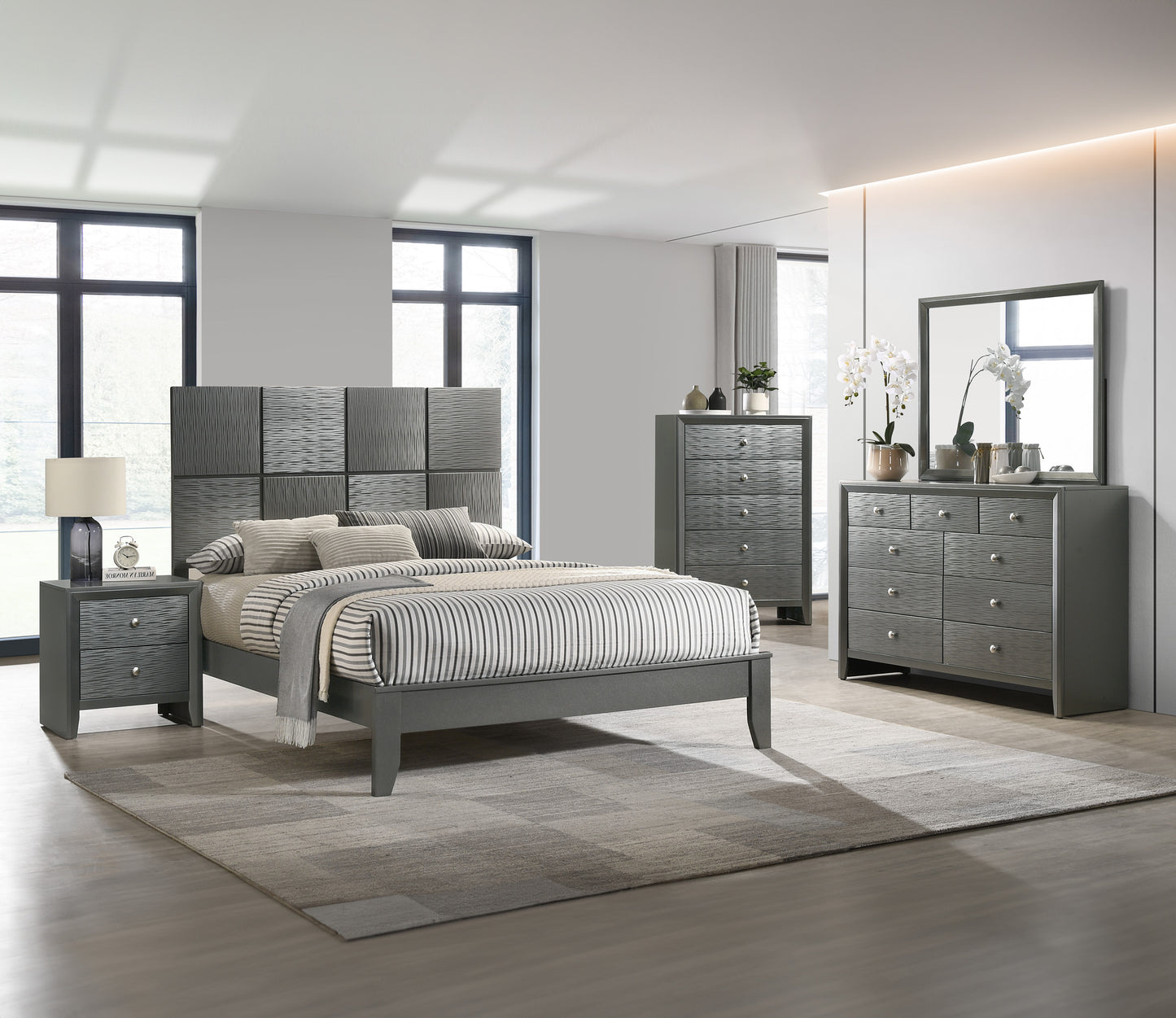 Denker Gun Metal Bedroom Collection