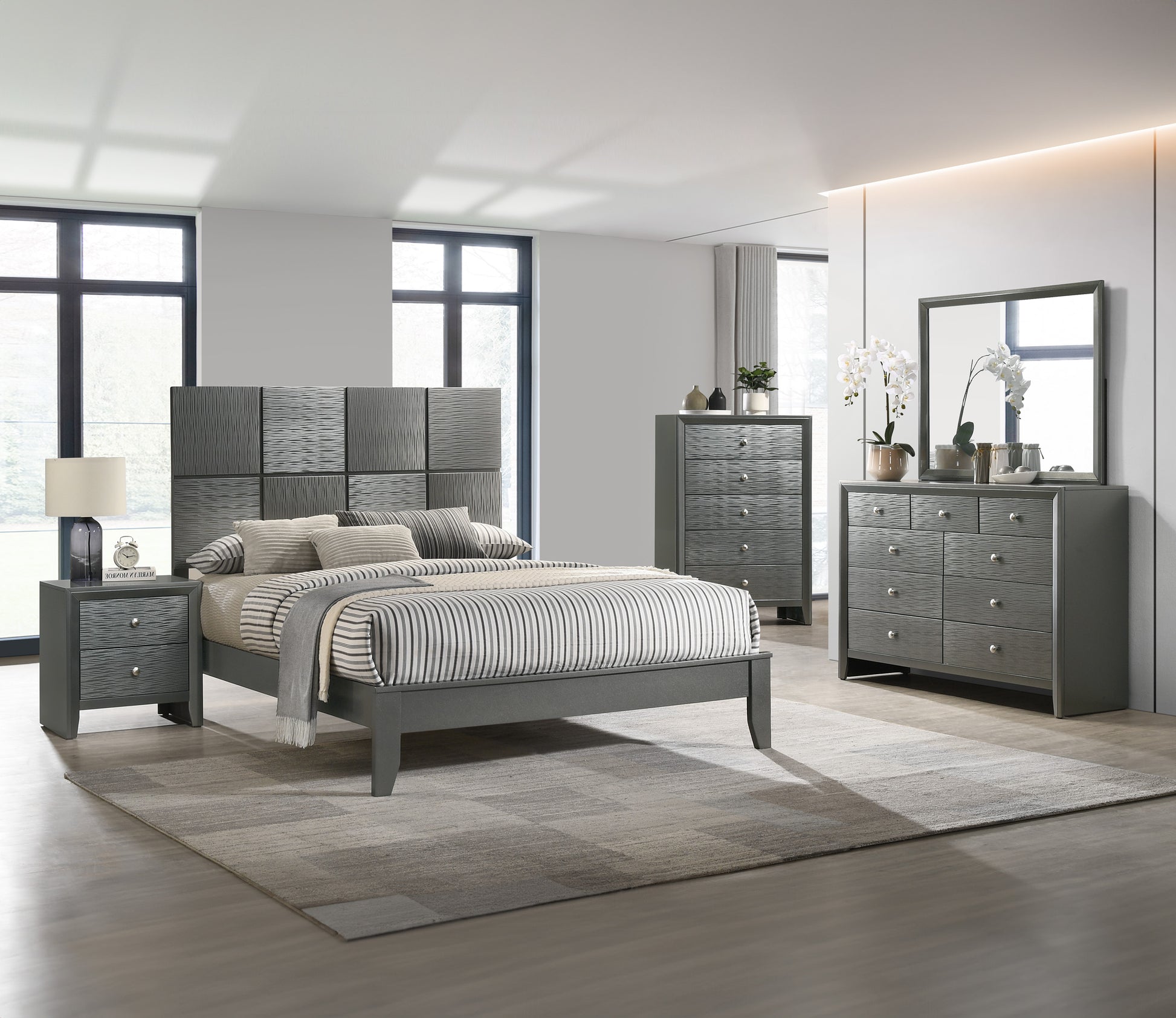 Denker Gun Metal Bedroom Collection