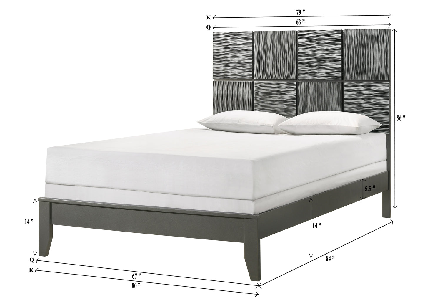 Denker Gun Metal Bedroom Collection