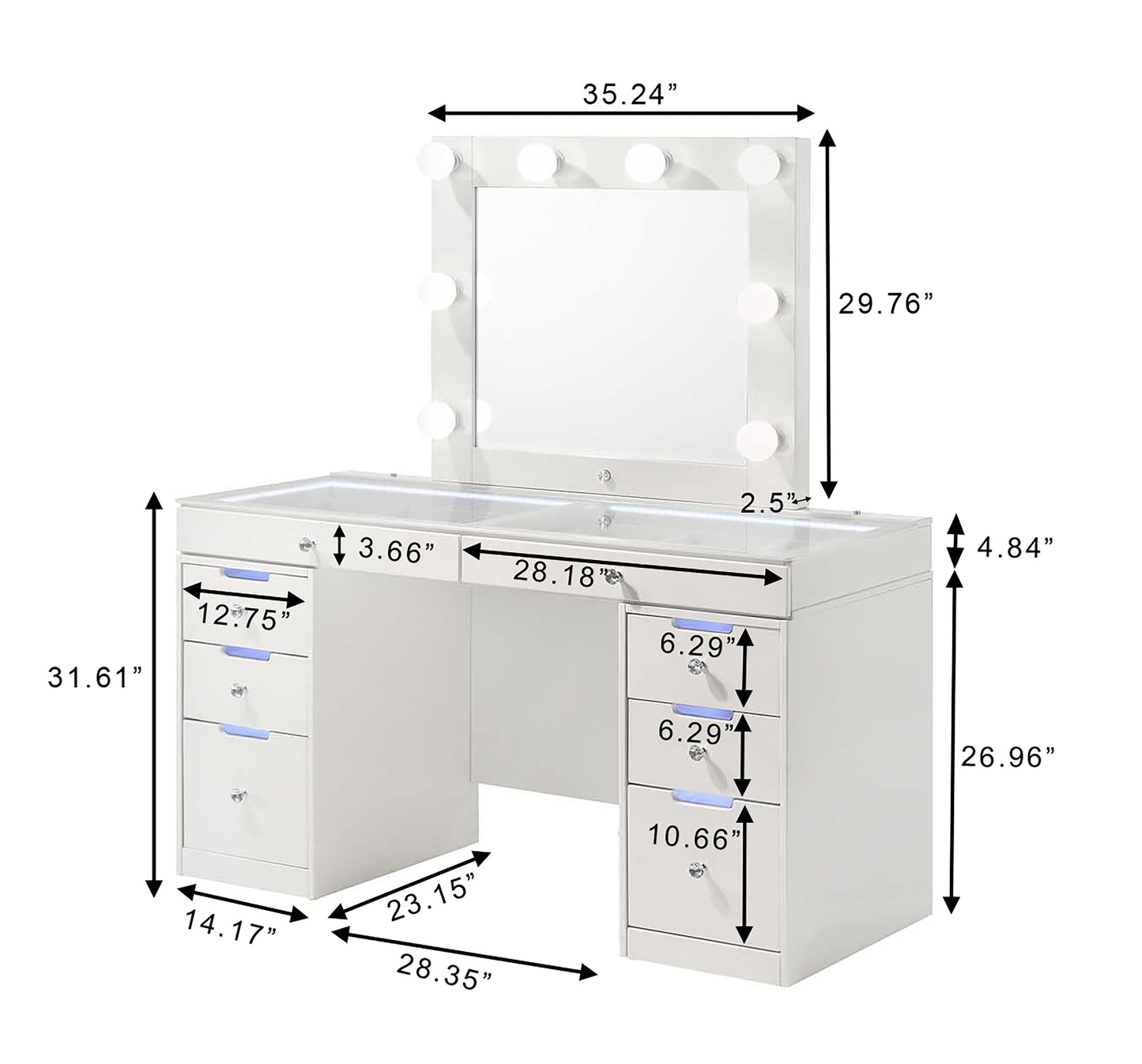 Luxo White Vanity Collection