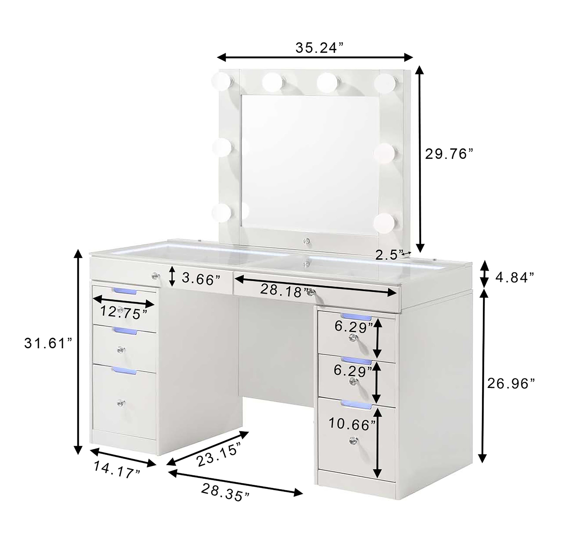 Luxo White Vanity Collection