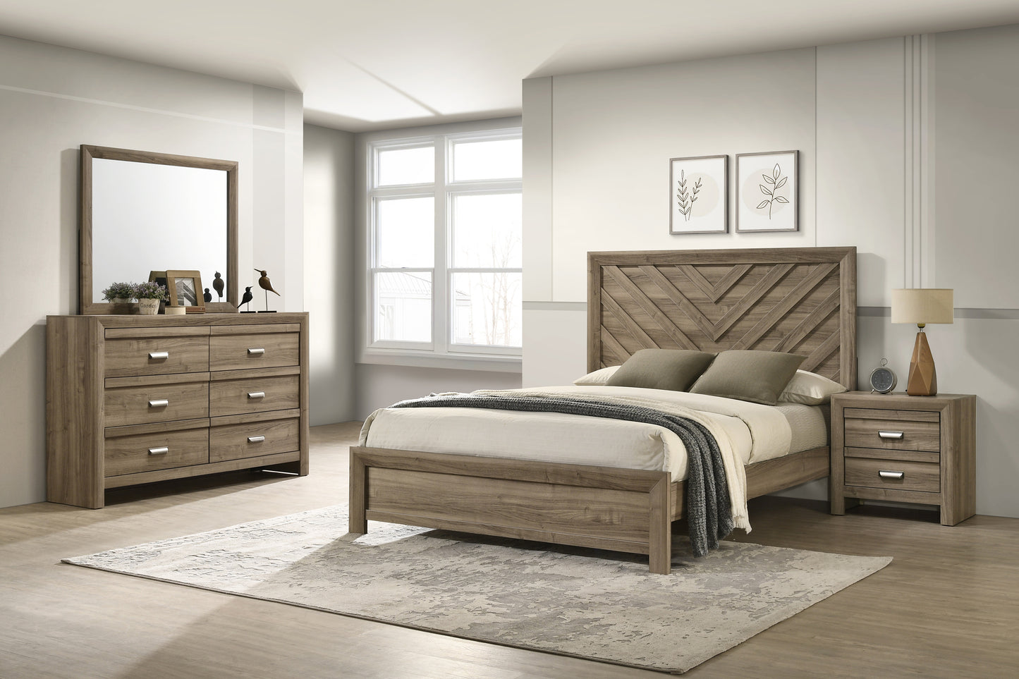 Valor Light Brown Bedroom Collection