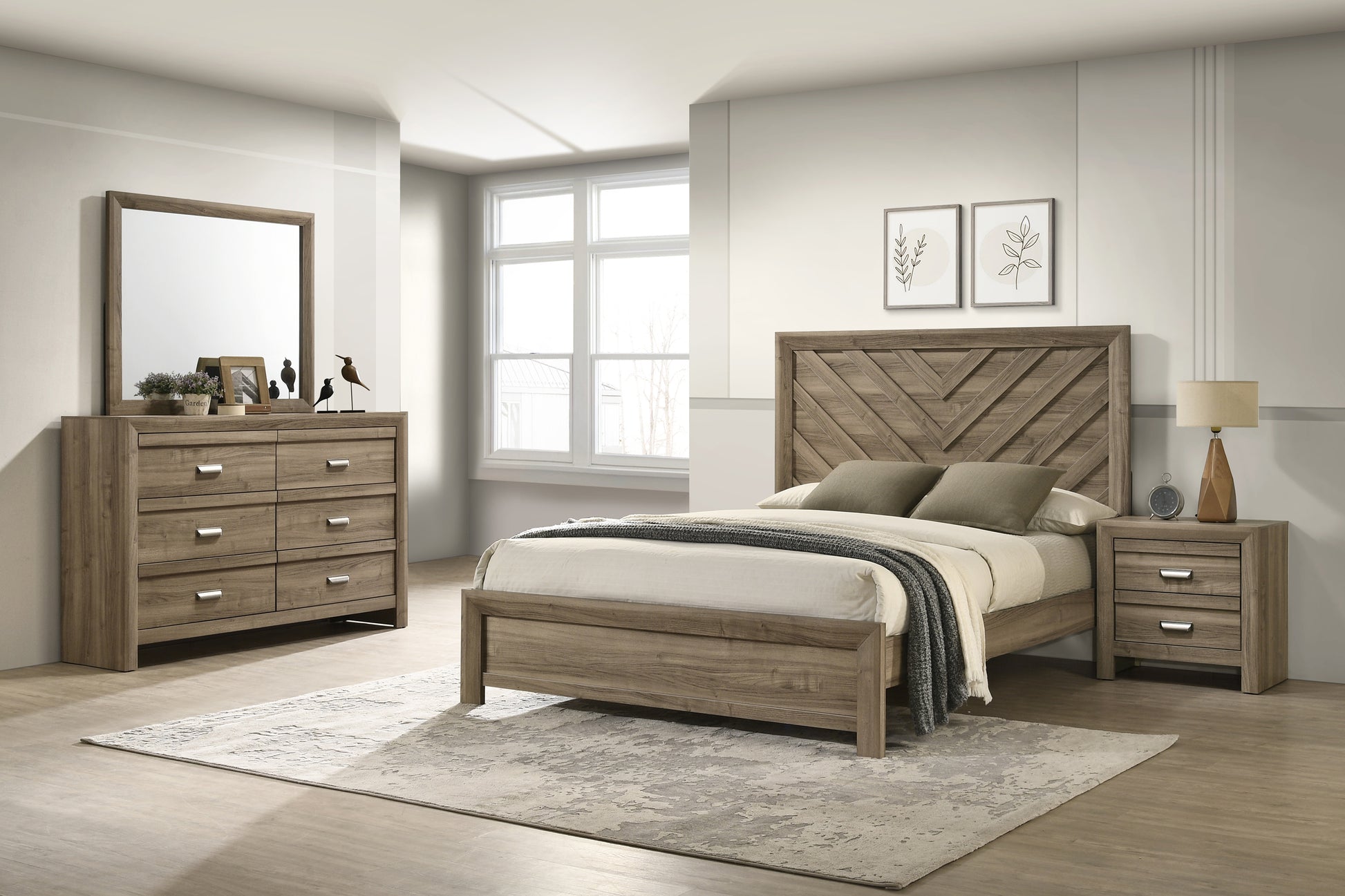 Valor Light Brown Bedroom Collection
