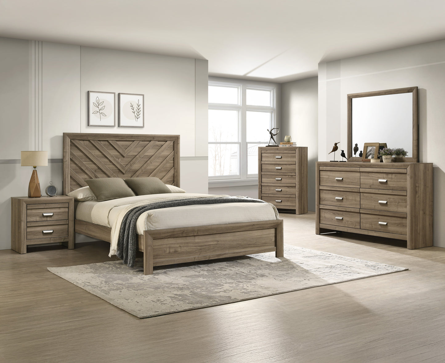 Valor Light Brown Bedroom Collection