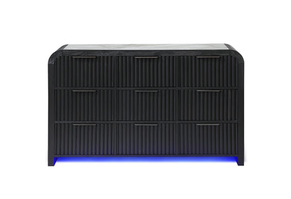 Beckett White & Black LED Bedroom Collection