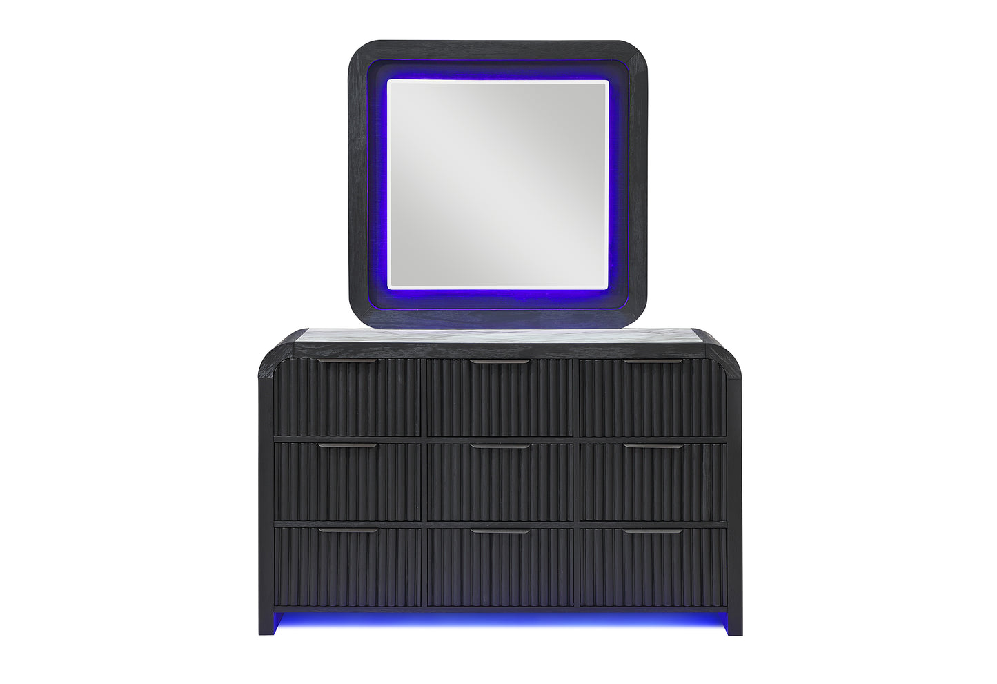 Beckett White & Black LED Bedroom Collection