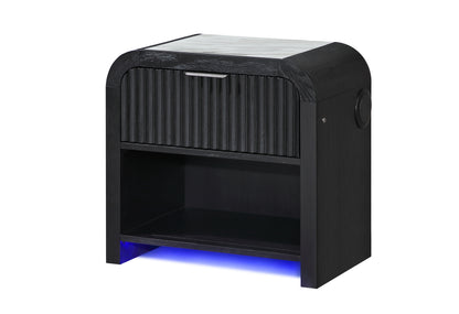 Beckett White & Black LED Bedroom Collection
