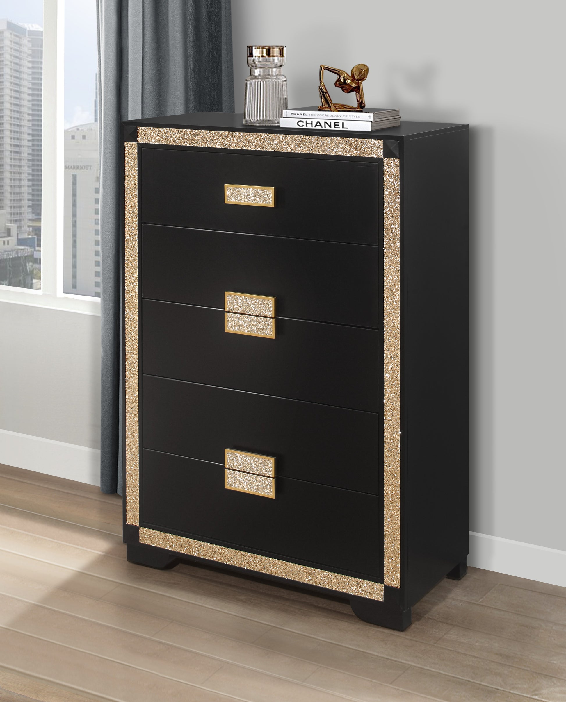 Blake Black & Gold Bedroom Collection