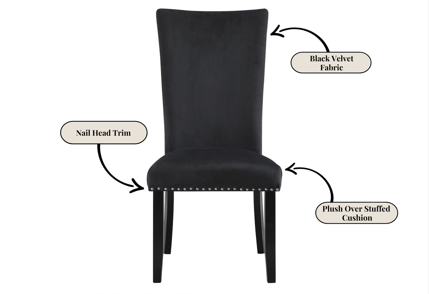 Black Velvet Dining Chair