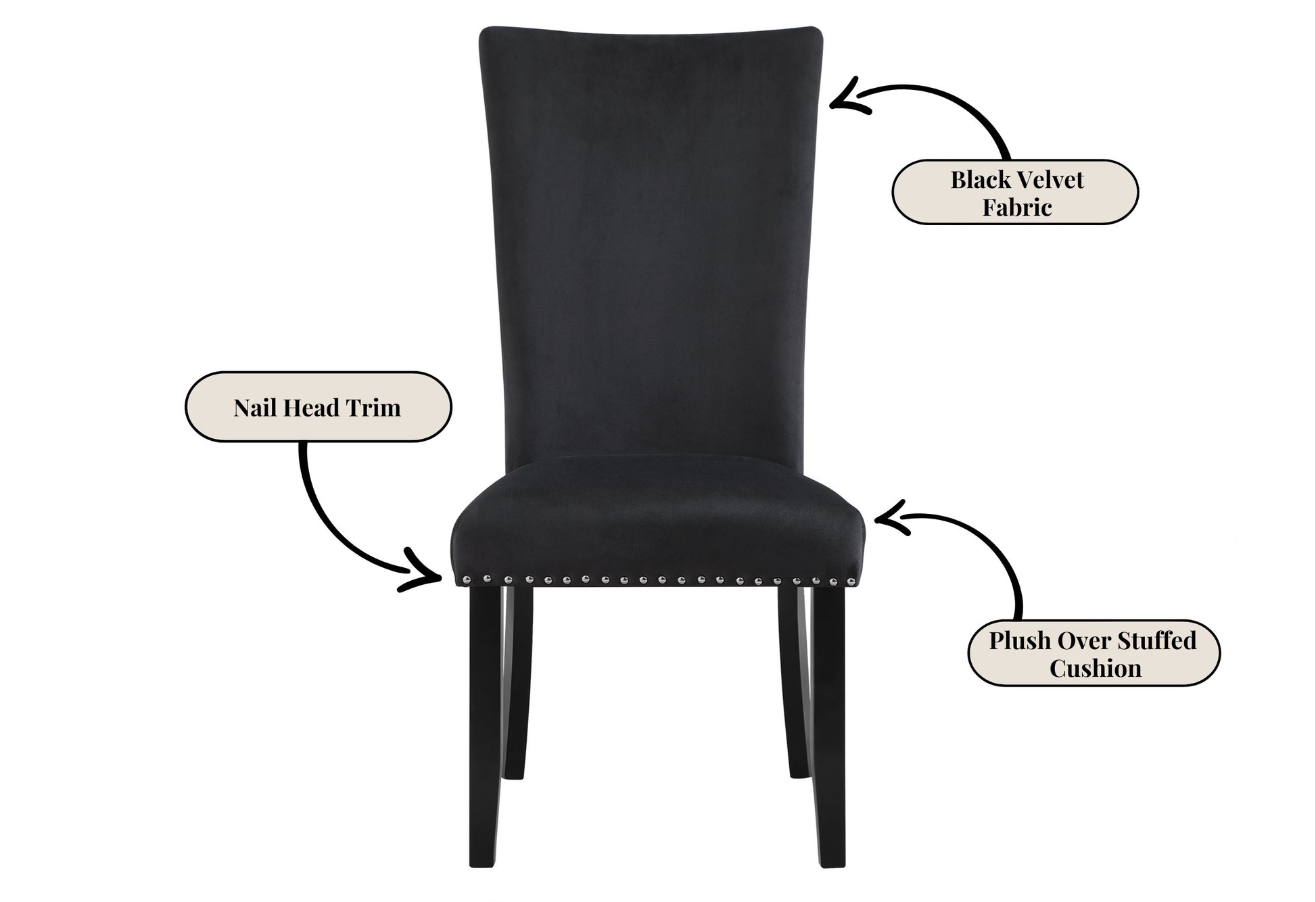 Black Velvet Dining Chair