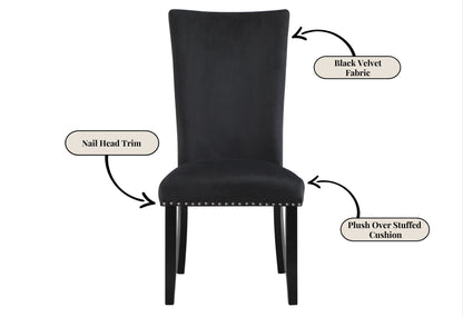 Black Velvet Dining Chair