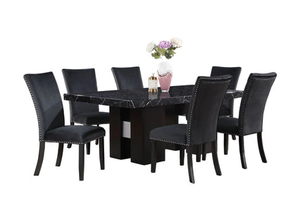 BLACK MARBLE DINING TABLE