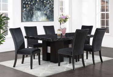 BLACK MARBLE DINING TABLE