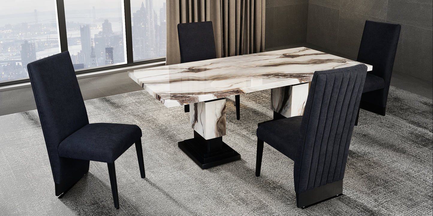 Panda Marble Dining Set with Buffet