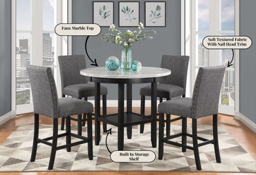 Grey Marble Bar Set