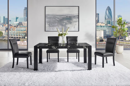 Black Marble Dining Set