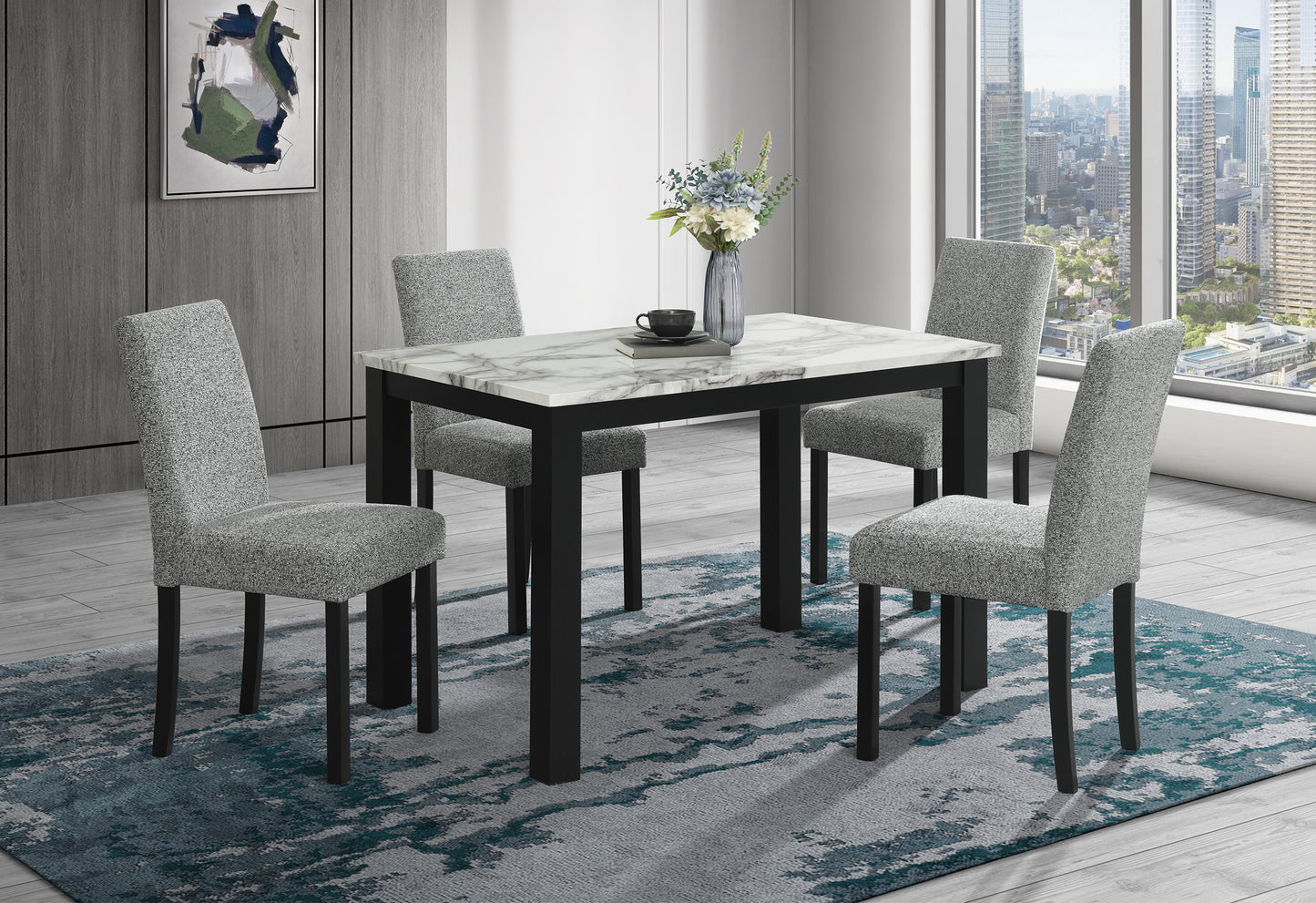 White Marble Dining Set