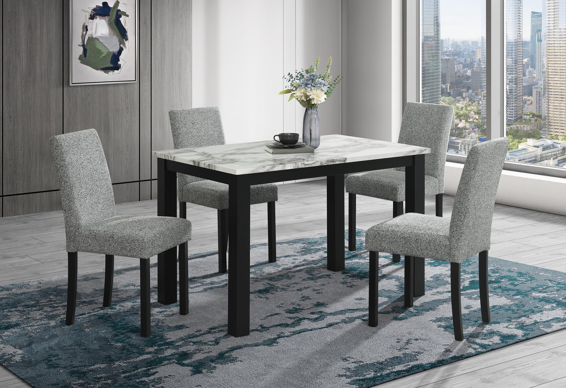 White Marble Dining Set